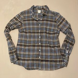 J crew button down dress shirt blue plaid